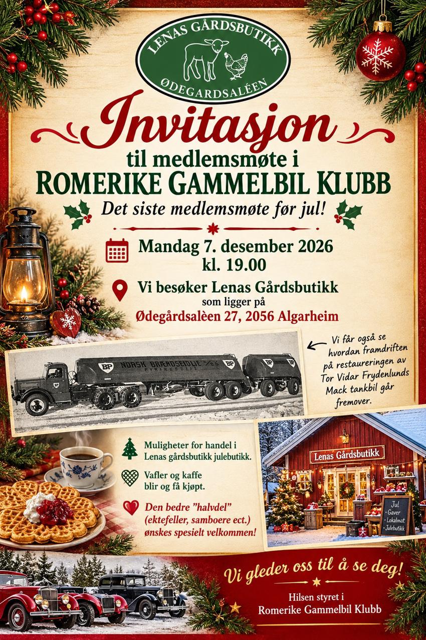 Medlemsmøte 7 desember 2026